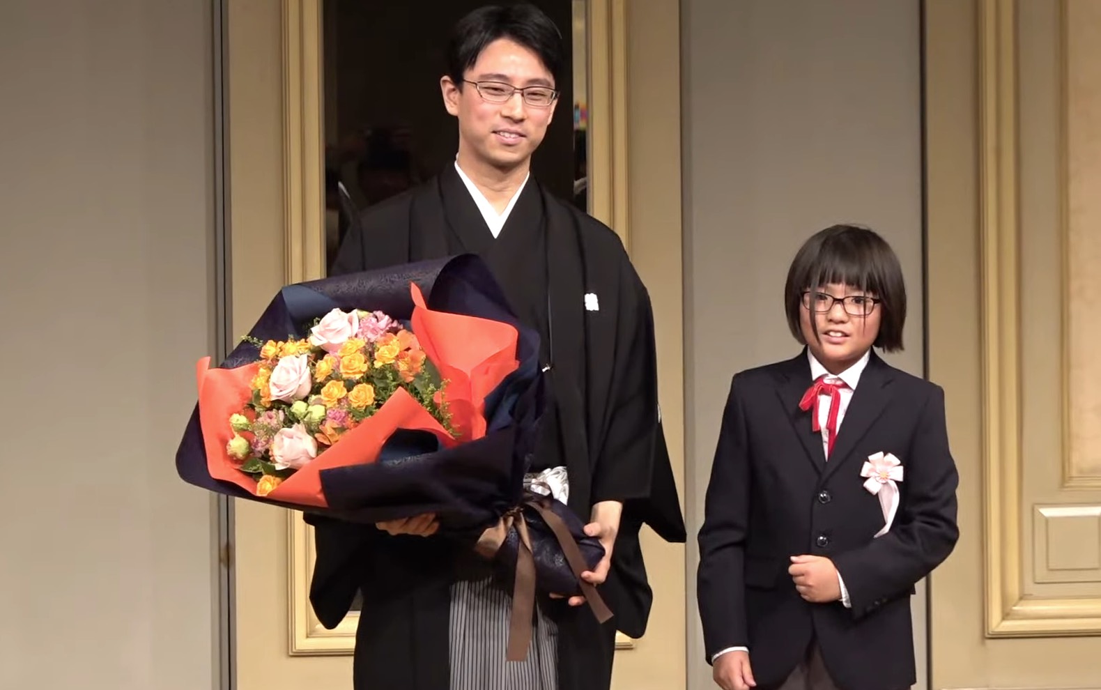 一力遼名人の就位式