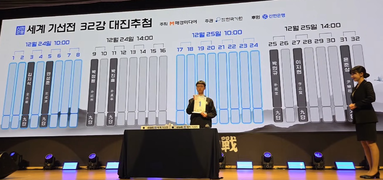 第1回新韓銀行世界棋仙戦24日開幕、日本勢７名出場