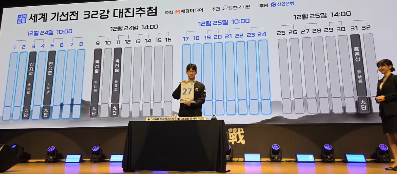 第1回新韓銀行世界棋仙戦24日開幕、日本勢７名出場