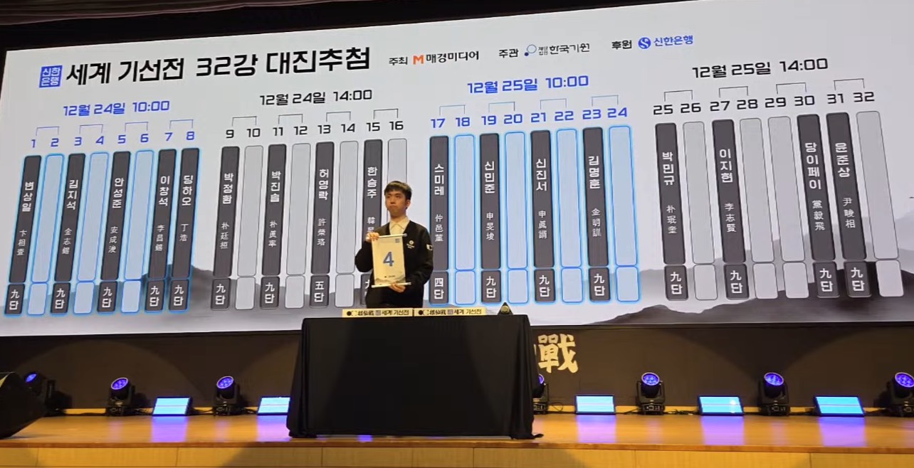 第1回新韓銀行世界棋仙戦24日開幕、日本勢７名出場