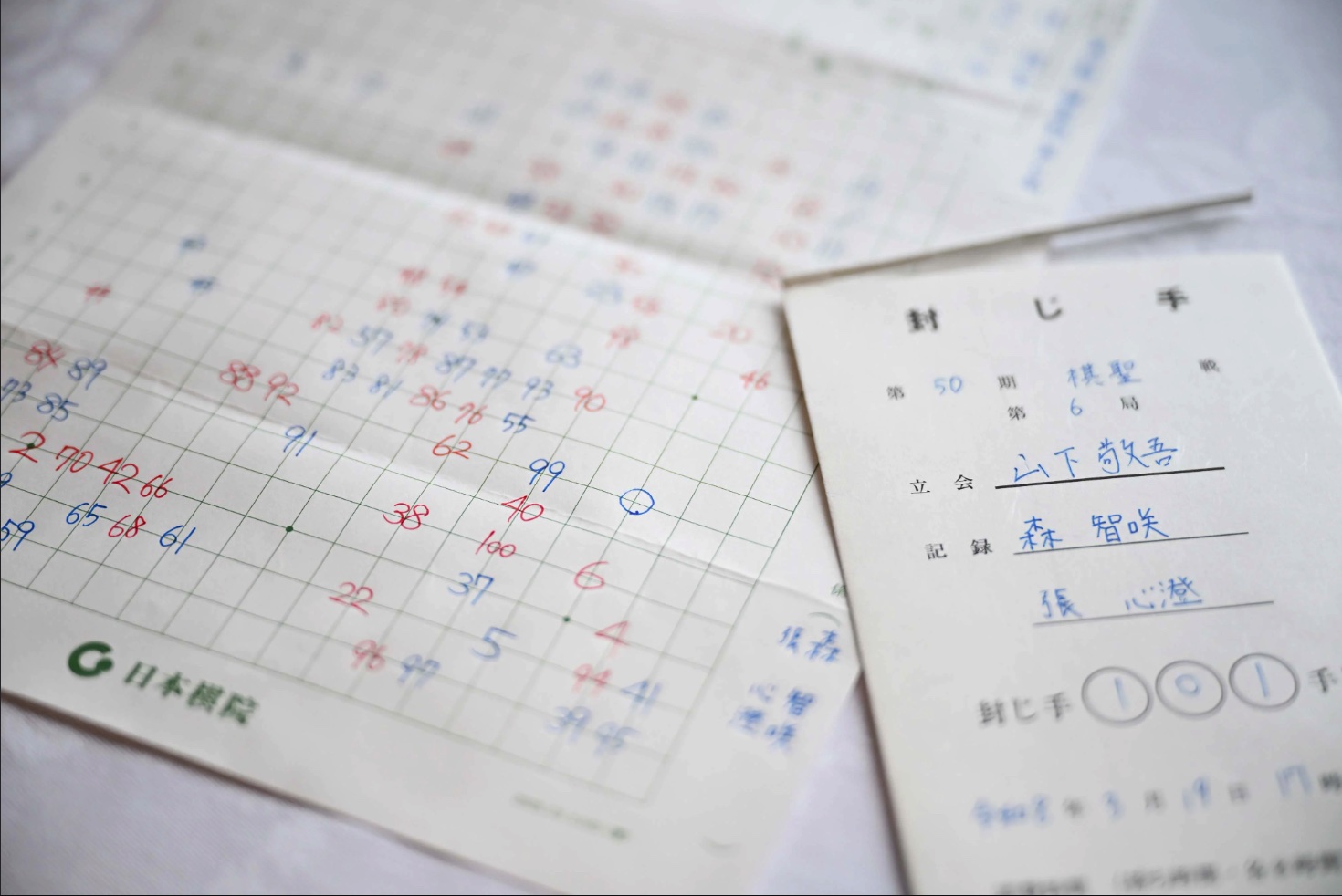 一力遼棋聖が101手目を封じ、1日目終了